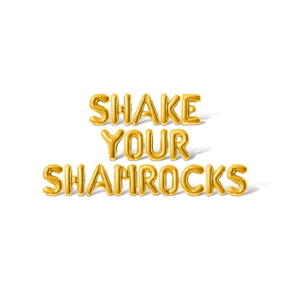 Letter Balloons - SHAKE YOUR SHAMROCKS 16" Inch Alphabet Letters Foil Mylar Balloon St. Patrick's Day Party Banner (Gold)