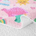 thumbnail image 5 of Erosebridal Cartoon Dino Twin Quilt Set For Girls,Kawaii Dinosaur Green Cactus Twin Coverlet Set For Girl,2-Piece, 5 of 7