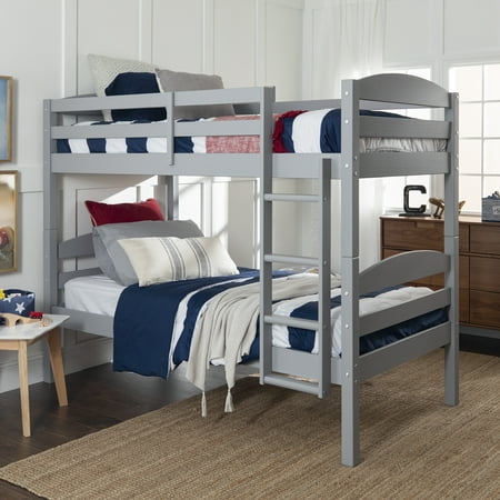 Manor Park Solid Wood Twin Over Twin Bunk Bed, Gray