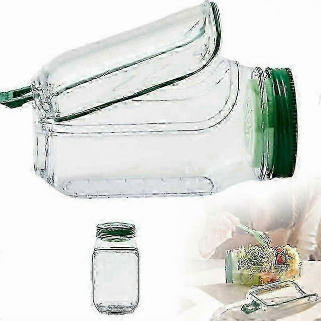 Salad Pod with Sauce Dressing Container, Vertical Layering Salad Pod with Built-in Bowl, Portable Leakproof All-in-One Salad Lunch Box