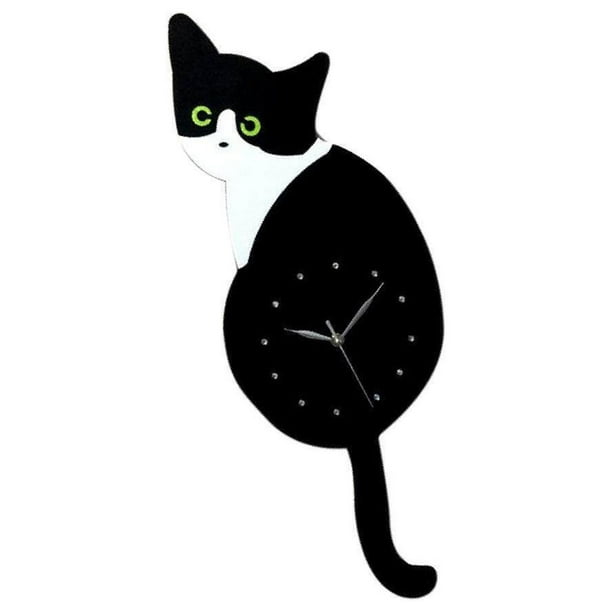 3D Tail Wagging Cat Dog Wall Clock Clocks Cat Wall Silence Clock