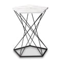 thumbnail image 3 of Baxton Studio Oberon Black Finished Metal End Table with Faux Marble Tabletop, 3 of 8