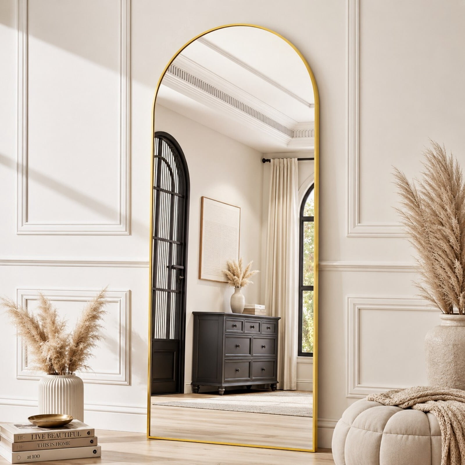 GRAHMCY 71"x 26.2" Arched Full Length Mirror Full Body Floor Mirrors, Gold