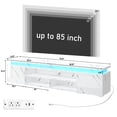 thumbnail image 5 of LED TV Stand for up to 85" TVs with Charnging Station, 73" Large Entertainment Center Console Table Gaming Soundbar Shelf with 2 Storage Cabinets, Marble White, 5 of 8