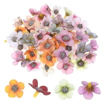 Uxcell 50-Pack Artificial Flower Heads, Small Silk Faux Daisy Flowers for Wedding/Garland/Hat/Shoes/Party Decoration, Fake Mini Cherry Blossom Petals Bulk [Multicolored]