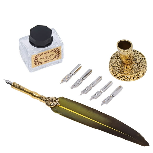 Quill Feather Pen, Feather Pen Fine Patterns Vintage Elegance Fluent Writing For Calligraphy Practice For Gifts