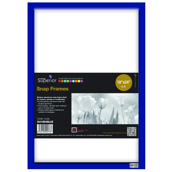 SECO 25mm Mitred Snap Frame, 18""x24"", Blue (SN1824BLUE)