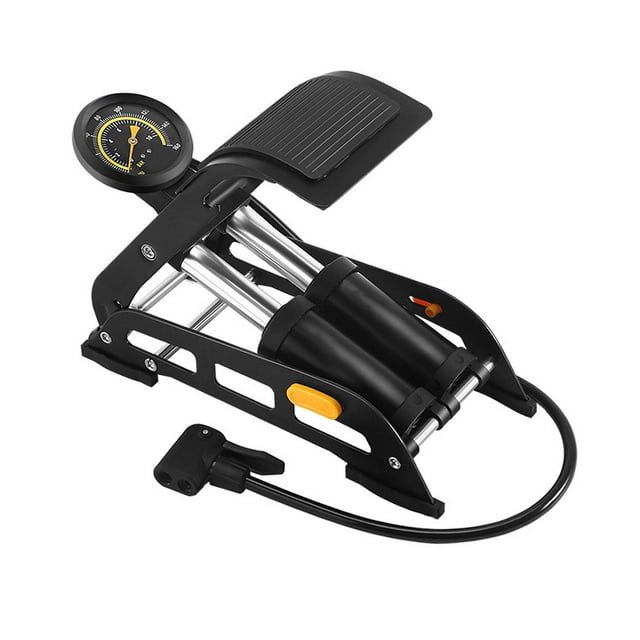 koolsoo Foot Air Pump Double Barrel Bike Foot Pump for Motorcycles Car Vehicles Black Dial