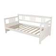 thumbnail image 3 of Wooden Daybed Frame Twin Size Platform Bed Frame Wooden Slats Support No Box Spring Needed Sturdy Sofa Bed for Bedroom Living Room, 3 of 7