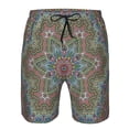 thumbnail image 3 of Honeii's Snowflake Colorful Print Men's Casual Shorts with Drawstring，Swim Trunks Quick Dry Beach Shorts, 3 of 5