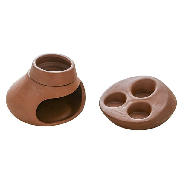 Juego de quemador de aceites esenciales, calentador de aceite, adornos de escritorio para yoga, decoración de oficina Rojo