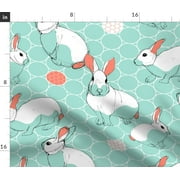 Rabbits Spring Bunny Easter Rabbit Fabric Printed by Spoonflower BTY