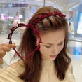 thumbnail image 3 of Xinwanna 3Pcs Braided Headband with 8 Clips Each Multi-Tooth Layered Design Hair Hoop Women Girls Easy Styling Hair Accessories (Red), 3 of 13