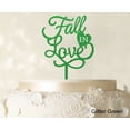 thumbnail image 1 of Fall In Love Wedding Cake Topper Personalized Glitter Cake Topper Cake Decoration Option Available 6-7 Inches Wide, 1 of 1