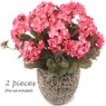 Silk Geranium Bushes 2 Pieces RED Artificial House Plant 24 Inch Red