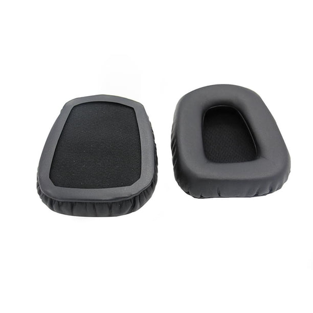 Matsuzay Almohadillas para los oídos Cojín geométrico profesional Cuero Color a juego Esponja Orejera Reemplazo de auriculares para auriculares Electra Relojes inteligentes Negro