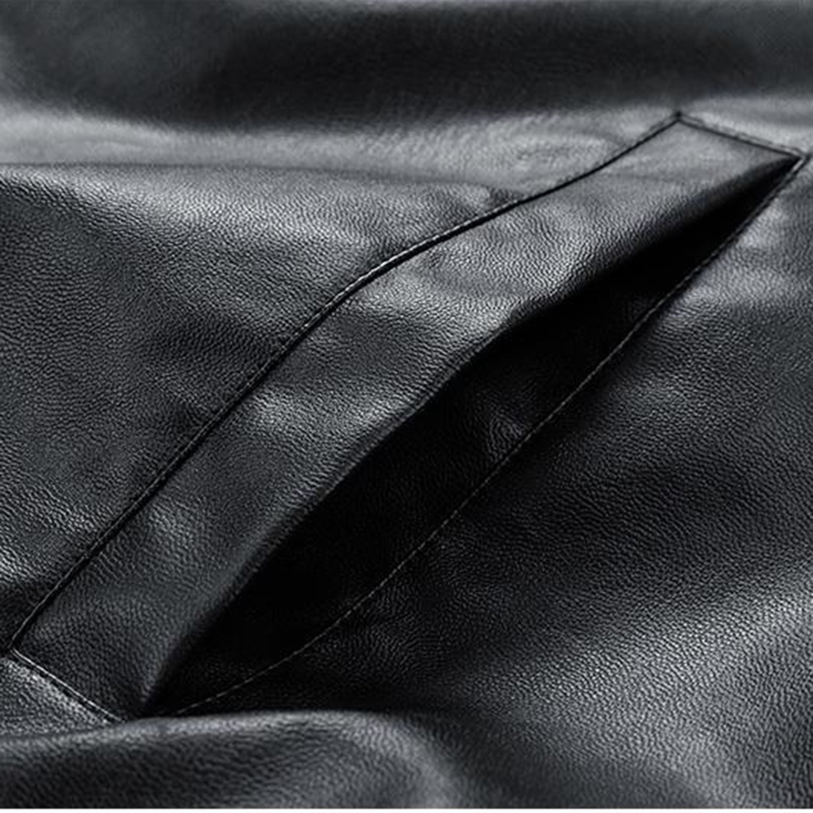 LNWUY Men's Oversized Faux Leather Bomber Jacket Vintage Biker Moto Style with Zipper Pockets, Durable and Stylish Outerwear Black XXXL