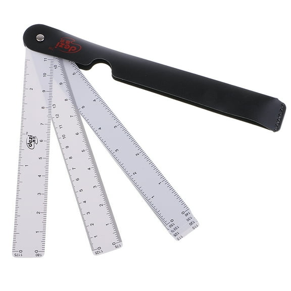 6pcs/set Folding Fan Shape Architects Scale Ruler For Graphics Ratio Scale
