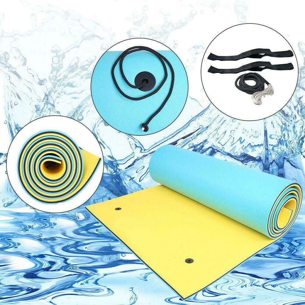 GoDecor 3 Layer Floating Mat,9ft x 6ft Foam Mat with Safe Bungee Tether