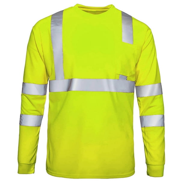 Amzcrzy - Sudadera Para Hombre, Reflectante, Transpirable, Informal, De Color Sólido, Con Cuello Redondo, Manga Larga, Color Amarillo, L