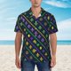 thumbnail image 2 of Balery Mardi Gras Strings of Beads Camisas hawaianas de manga corta para hombre, camisas playeras de corte holgado, camisas de vacaciones con botones,XX-Large, 2 of 7