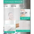 thumbnail image 4 of No Hook Shower Curtains with Snap in Liner, Emerging Blossoms Floral Waterproof Fabric Shower Curtain, Summer Botanical Spring Double Layers & See-Through Top Window Bathroom Curtains 60''x72'', 4 of 6