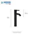 thumbnail image 4 of Mezcladora Monomando MEER para lavabo negro mate MZM4102, 4 of 8