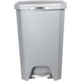 thumbnail image 5 of (2 pack) Hefty Kitchen Trash Can, 12.1 Gallon Plastic Step Garbage Bin with Soft Close Foot Pedal Lid, Gray, 5 of 8
