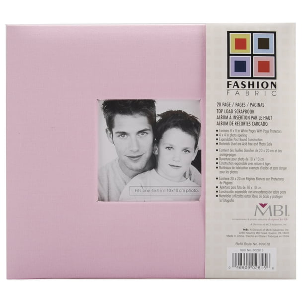 MBI Fashion Fabric Post Bound Album W/Window 8"X8"-Rose