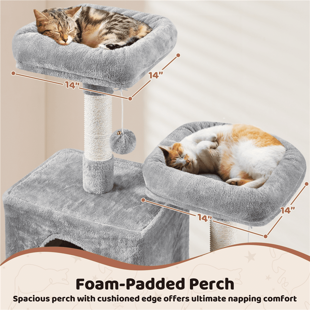 Yaheetech 71''H Multi-Level Cat Tree Tower with Condos, Light Gray