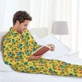 thumbnail image 6 of Susaid Roosters And Sunflowers Print Men's Long Sleeve Pajama Set, Two-Piece Button-Down Loungewear PJs Set, Comfortable Sleepwear for Relaxation-Large, 6 of 7