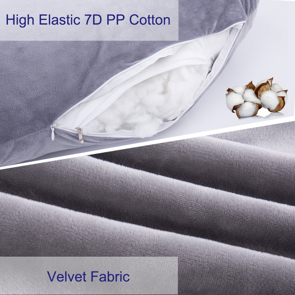 Awesling 60inch Pregnancy Pillows for Sleeping, Maternity Pillow with Velvet Cover (Gray)
