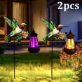thumbnail image 3 of 2Pcs Spring & Summer Solar Outdoor Garden Lights, Hummingbird Animal Statue & Hanging Lantern, IP65 Waterproof, Perfect for Yard, Patio & Party Decor, 3 of 7