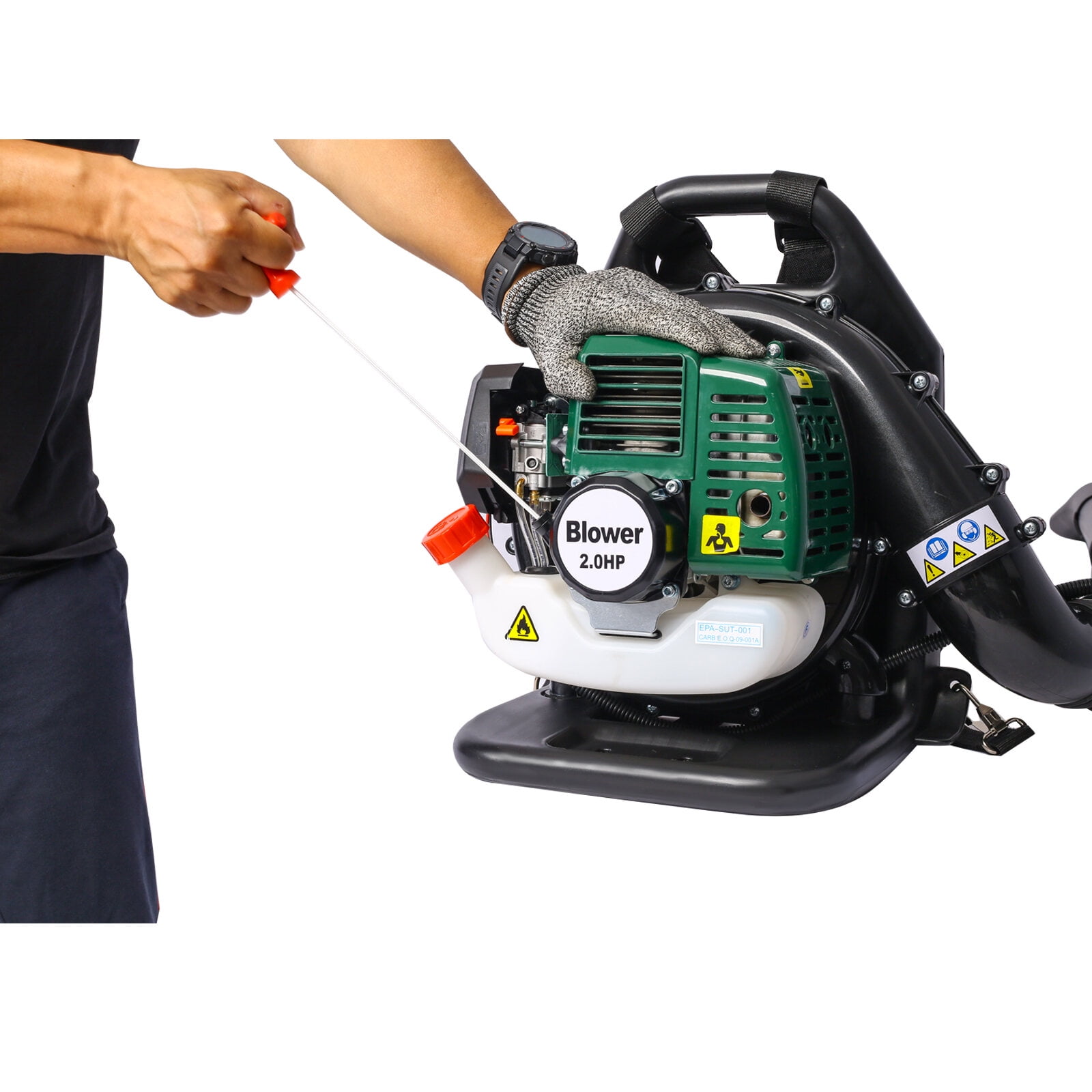 OSAKAPRO 52CC 2-Cycle Gas Backpack Leaf Blower with extention tube,green,