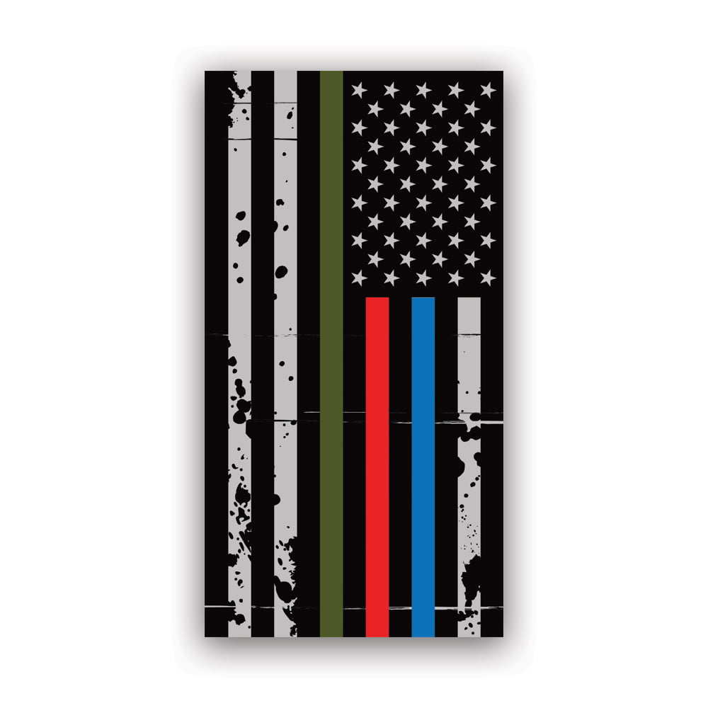 Amazoncom Evan Decals Thin Blue Line Vertical Flag Firefighter Police  Military Decal Vinyl Sticker 5  Automotive