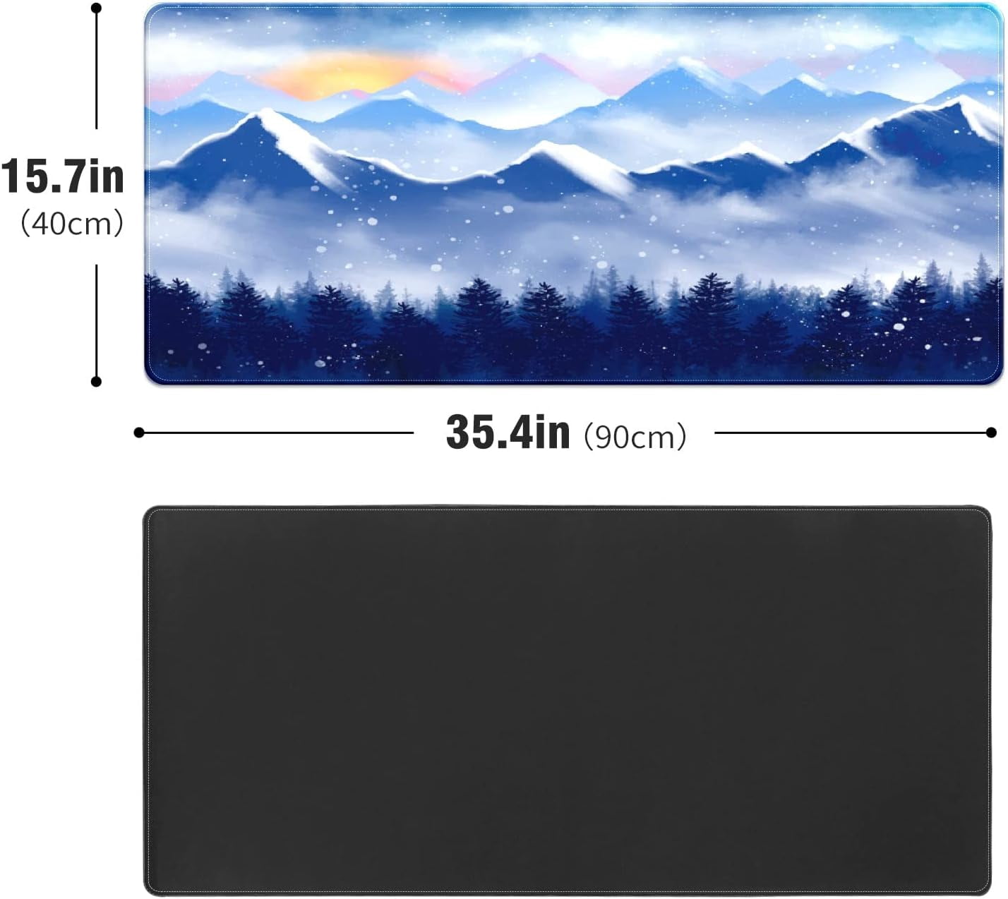 Forest Snow Tree Desk Mat, Desk Accessory, Cute Workspace, Trendy Workspace, Trendy, 35.4x15.7in Large Gaming Mouse Pad, Cute Desk Topper, Pretty Desk Pad