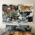 thumbnail image 2 of Dragon Vs Tiger Wall Art, Japanese Artwork, Japanese Tiger and Dragon Printed, Animal Art Canvas, Utagawa Kuniyoshi Canvas, Canvas Wall Decor - Black Framed, 2 of 9