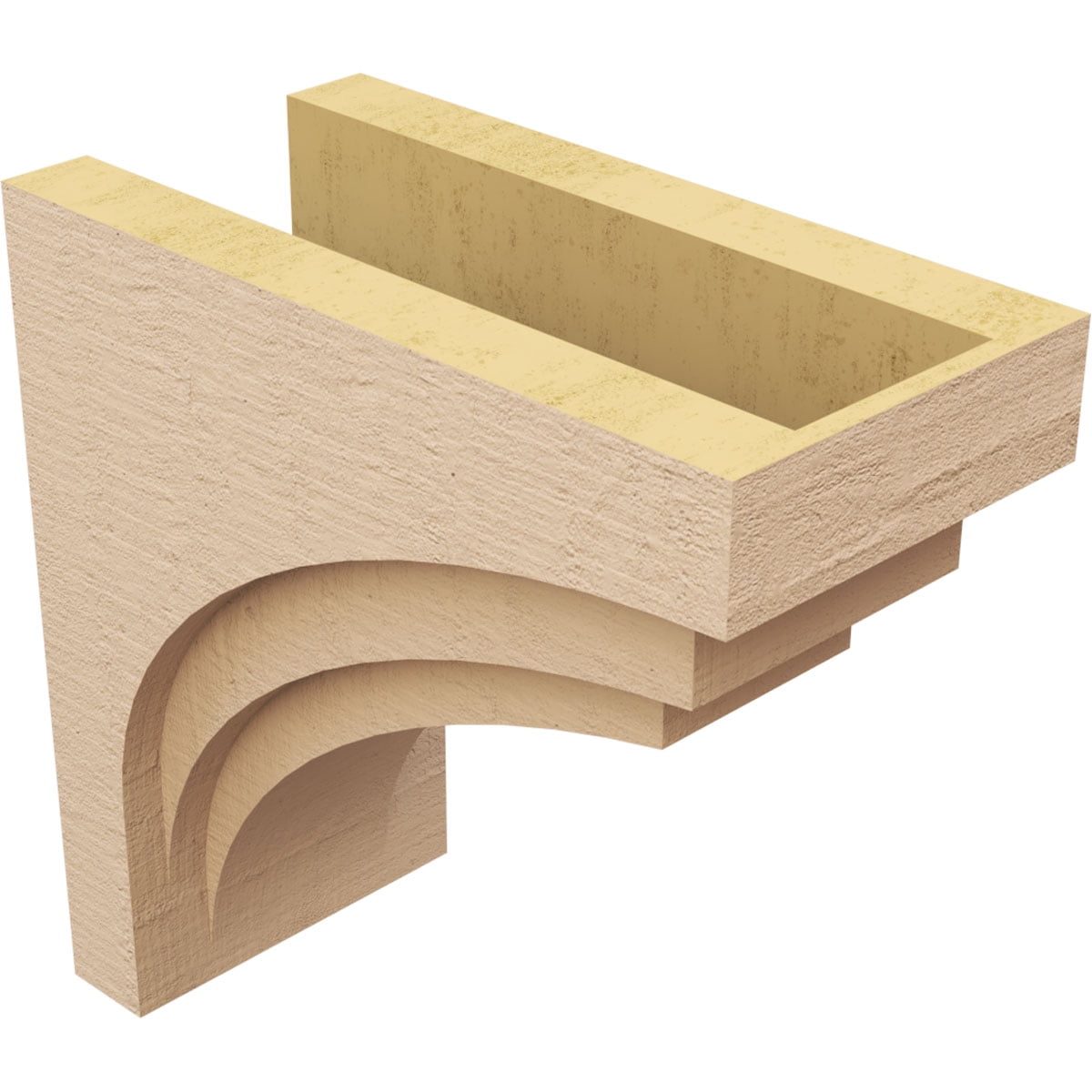 9"W x 18"D x 18"H Classic Rockford Rough Cedar Woodgrain TimberThane Corbel, Primed Tan