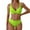 Yellow, variant on Cathalem Womens Bikinis Two Piece Swimsuit High Waisted V Neck Twist Front Adjustable Spaghetti Straps Bathing Suit (Green,S)