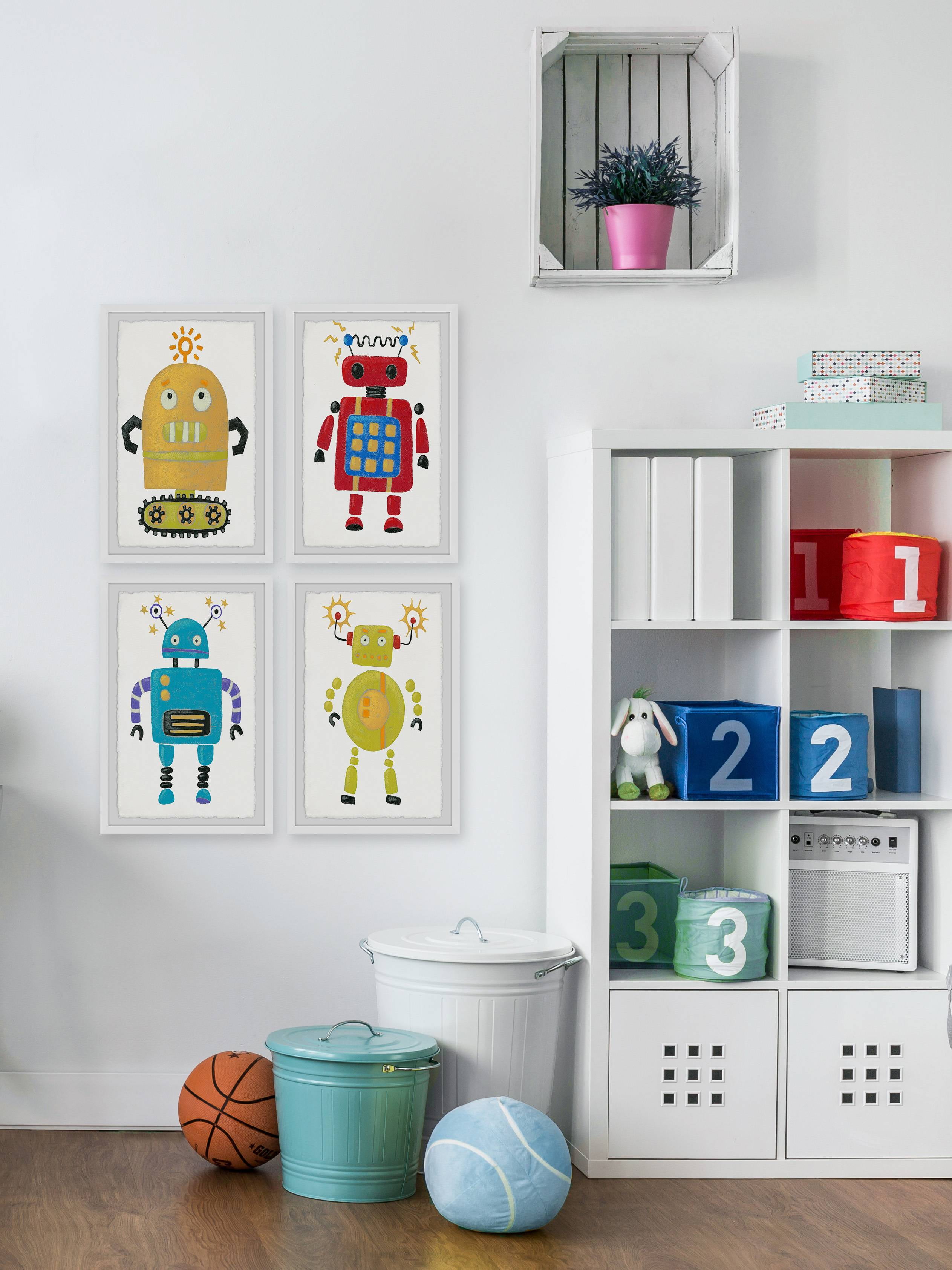 Marmont Hill The Amazing Robots Quadriptych, Art Prints, 24.00" x 1.50"