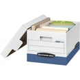 thumbnail image 6 of Bankers Box 20 Pack R-KIVE Heavy-Duty File Storage Boxes, FastFold, Lift-Off Lid, Letter, White/Blue, 6 of 9