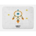 thumbnail image 1 of Sweet Dreams Bath Mat, Dream Catcher Design with Stars Stripes Background Night Doodle, Non-Slip Plush Mat Bathroom Kitchen Laundry Room Decor, 29.5 X 17.5 Inches, Orange Yellow Petrol Blue, Ambesonne, 1 of 2