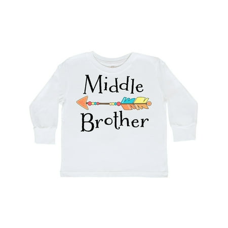 

Inktastic Middle Brother- arrow Gift Toddler Boy Girl Long Sleeve T-Shirt