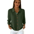 thumbnail image 5 of Womens Button Up Cardigans,Knit Long Sleeve Sweaters, Lapel Collared Tops for Fall Winter Fashion Wear 2026 Dark Green 5XL, 5 of 5