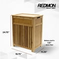 thumbnail image 3 of Redmon Bamboo Top Load Clothes Hamper, Full Size with Hinged Lid and Handles, 3 of 10
