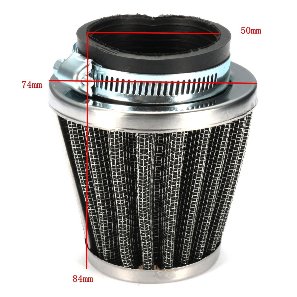 1x 42mm Motorcycle Quad Air Filter Engine Inlet Intake Air Vent Cone Cleaner Pod
