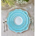 thumbnail image 3 of " OCCASIONS " 50 Plates Pack (25 Guests)-Heavyweight Wedding Party Disposable Plastic Plate Set -(25x10.5'' Dinner + 25x8'' Salad/dessert (Imperial Aqua & Silver), 3 of 10
