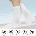 thumbnail image 5 of YOMYM 8 Pairs Women's Thin Cotton Crew Socks Soft Athletic Work Crew Socks, White, 5 of 7