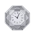 thumbnail image 2 of Wood and Mirror Wall Clock with Octagonal Silhouette, Clear, 2 of 5