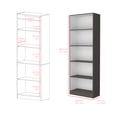 thumbnail image 3 of Nmkwnr 5 Open Shelves Book Dispaly Shelf Bookcase for Home, Office, Gray + White, 3 of 8